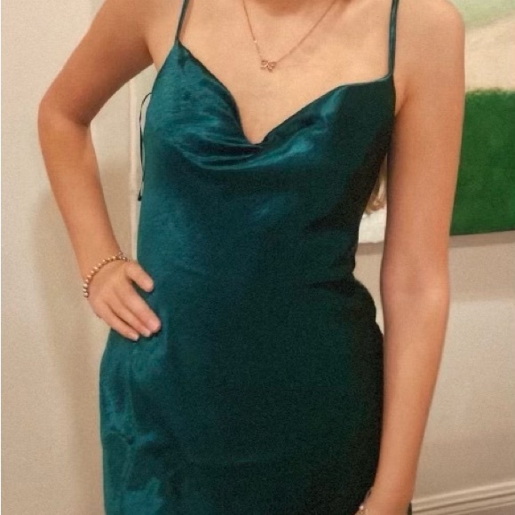 Altar’d State Emerald Green Satin mini dress! - Picture 5 of 5